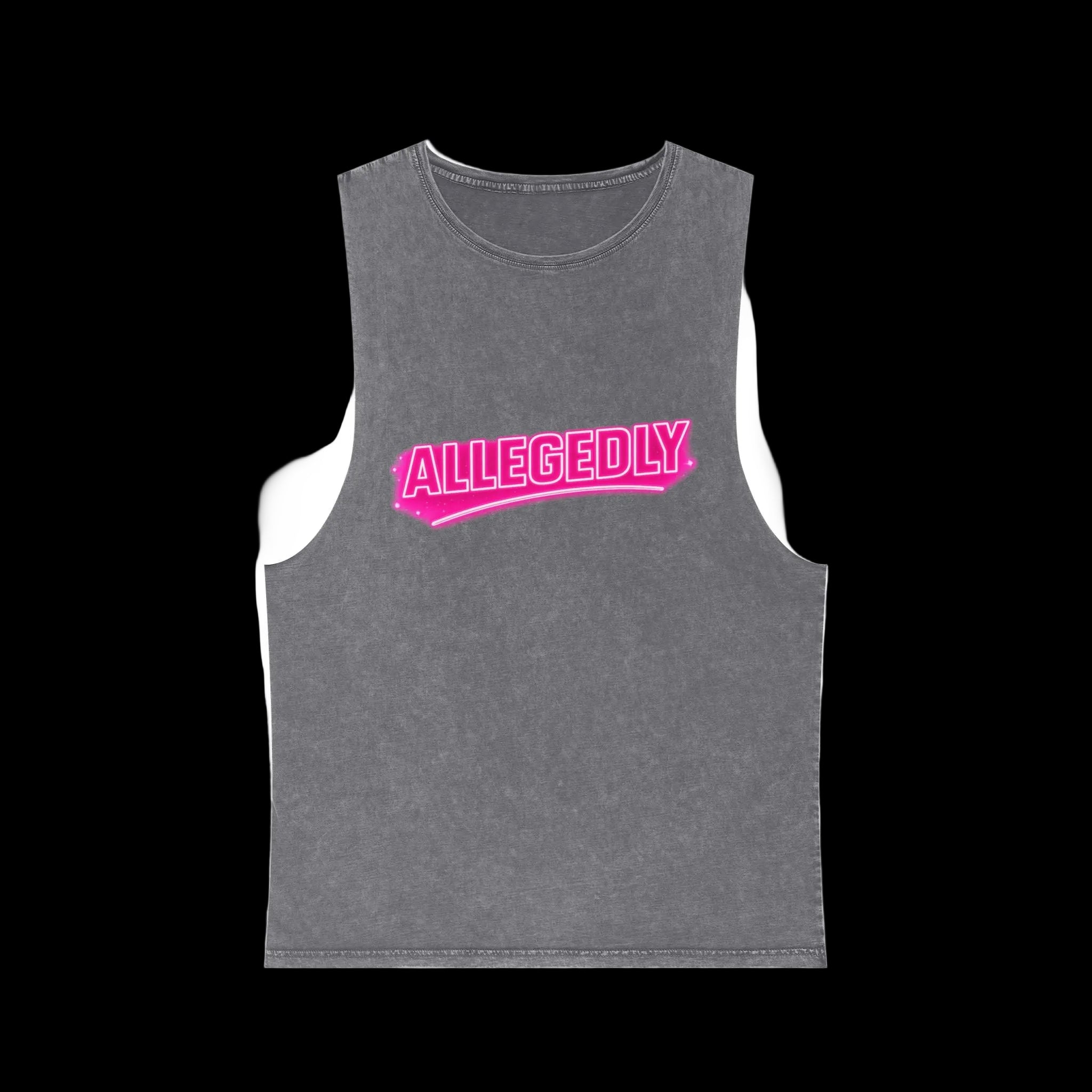 Allegedly Neon Graphic Tank — Stonewash Muscle Tee