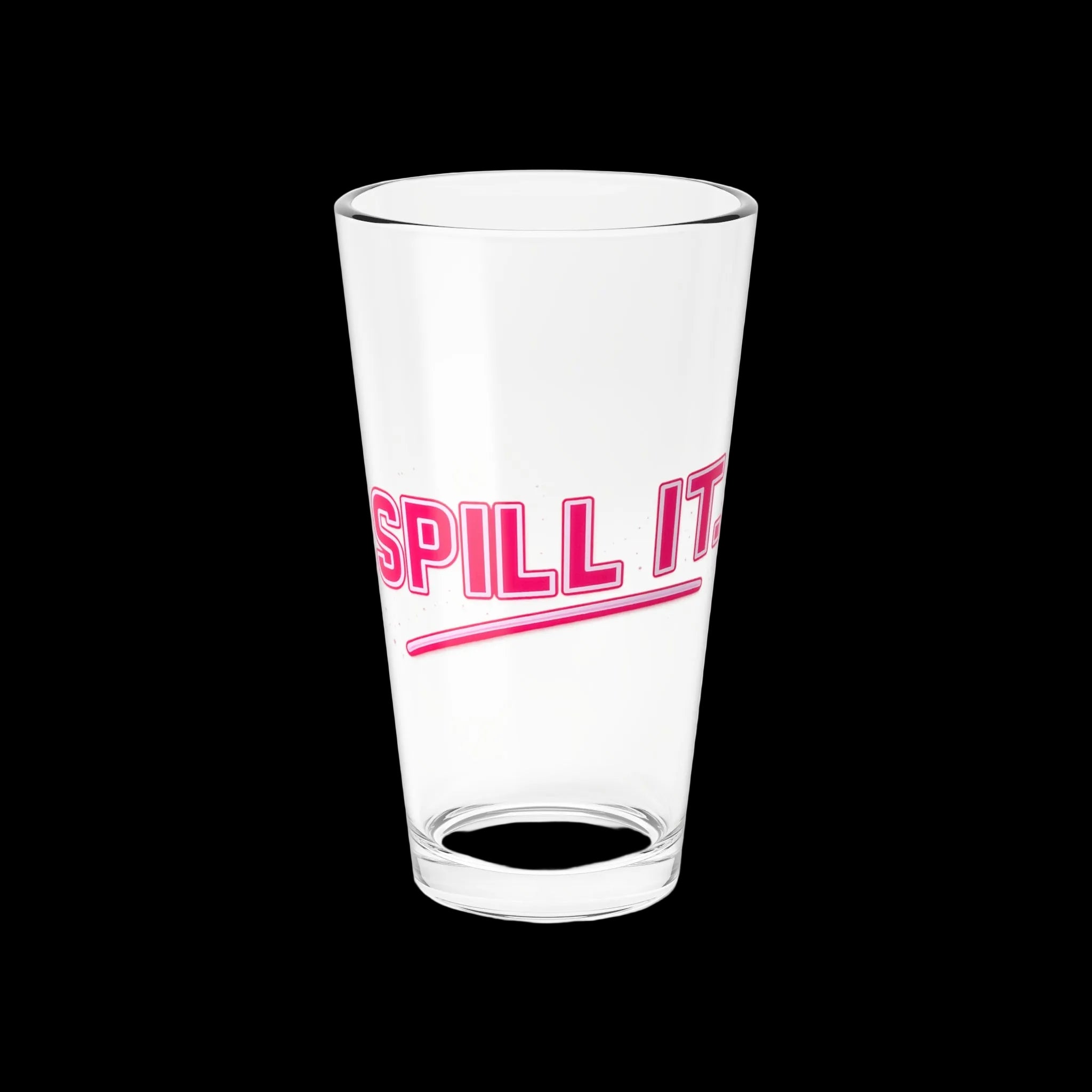 Mixing Glass — "Spill It" Pink Retro Cocktail Mixing Glass (16 oz)
